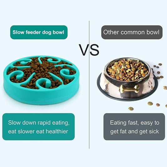 Benepaw Nontoxic Fun Slow Feeder Dog Bowl Food Nonslip Pet Eat Slow Feeding Bowl Maze Interactive for Large Medium Small Dogs